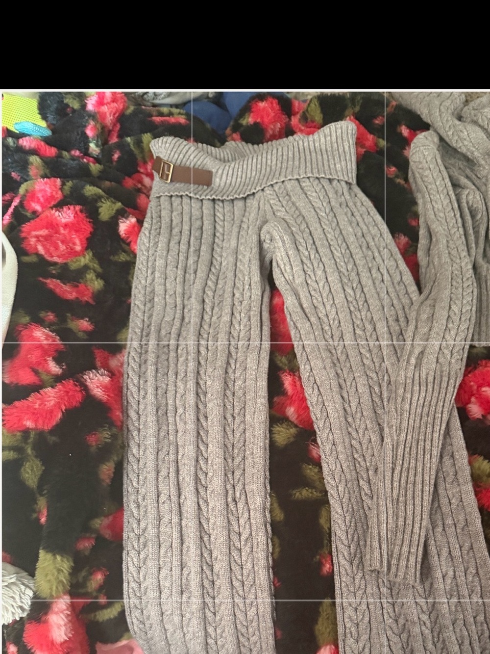 Frankie's Bikinis Taupe Cable Knit Top